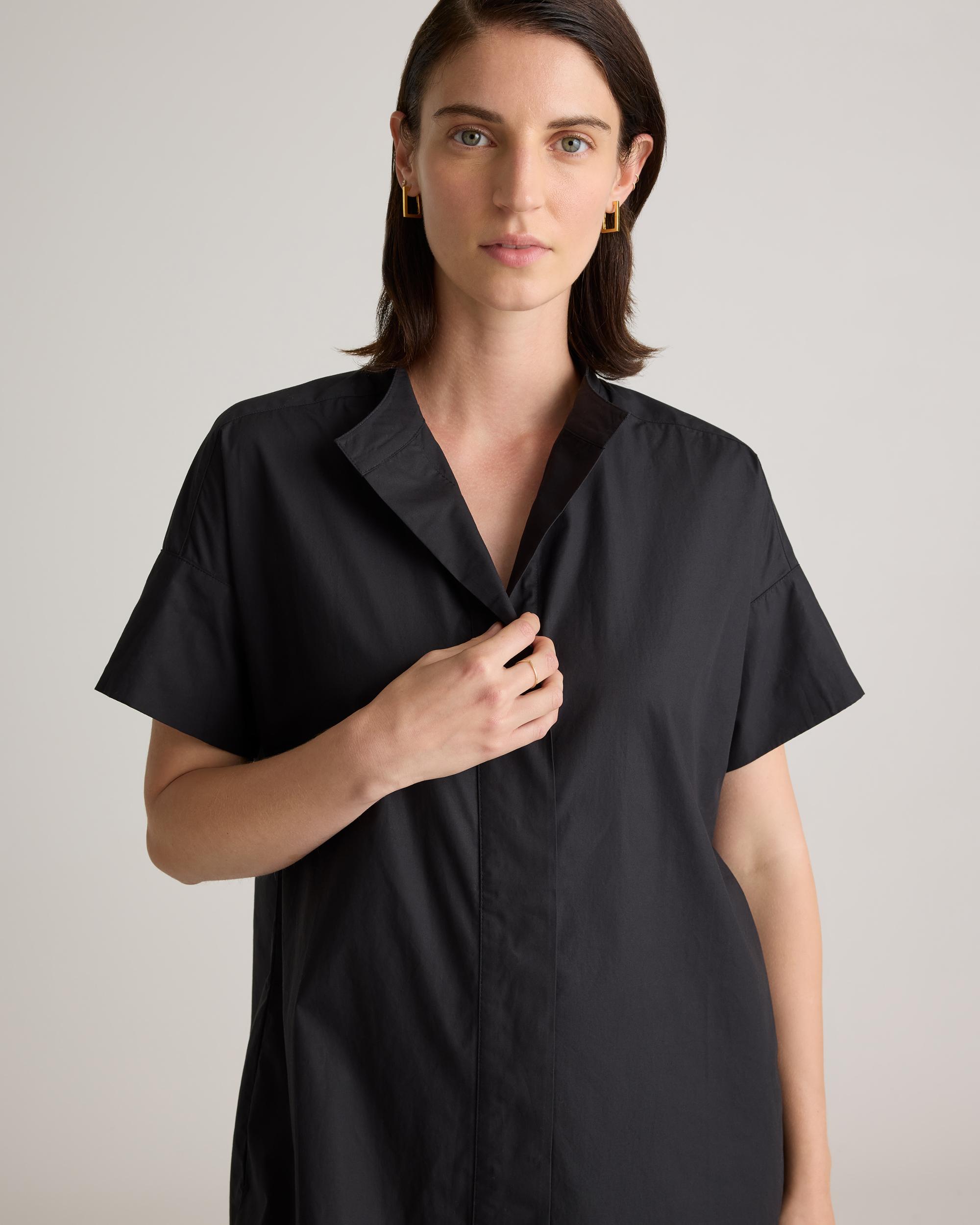 Quince | Women's Short Sleeve Shirt Dress Organic Cotton Product Image