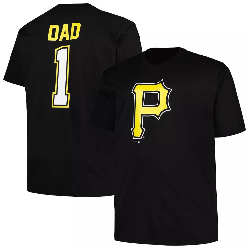 Men's Profile Black Pittsburgh Pirates Big & Tall #1 Dad T-Shirt,  Product Image