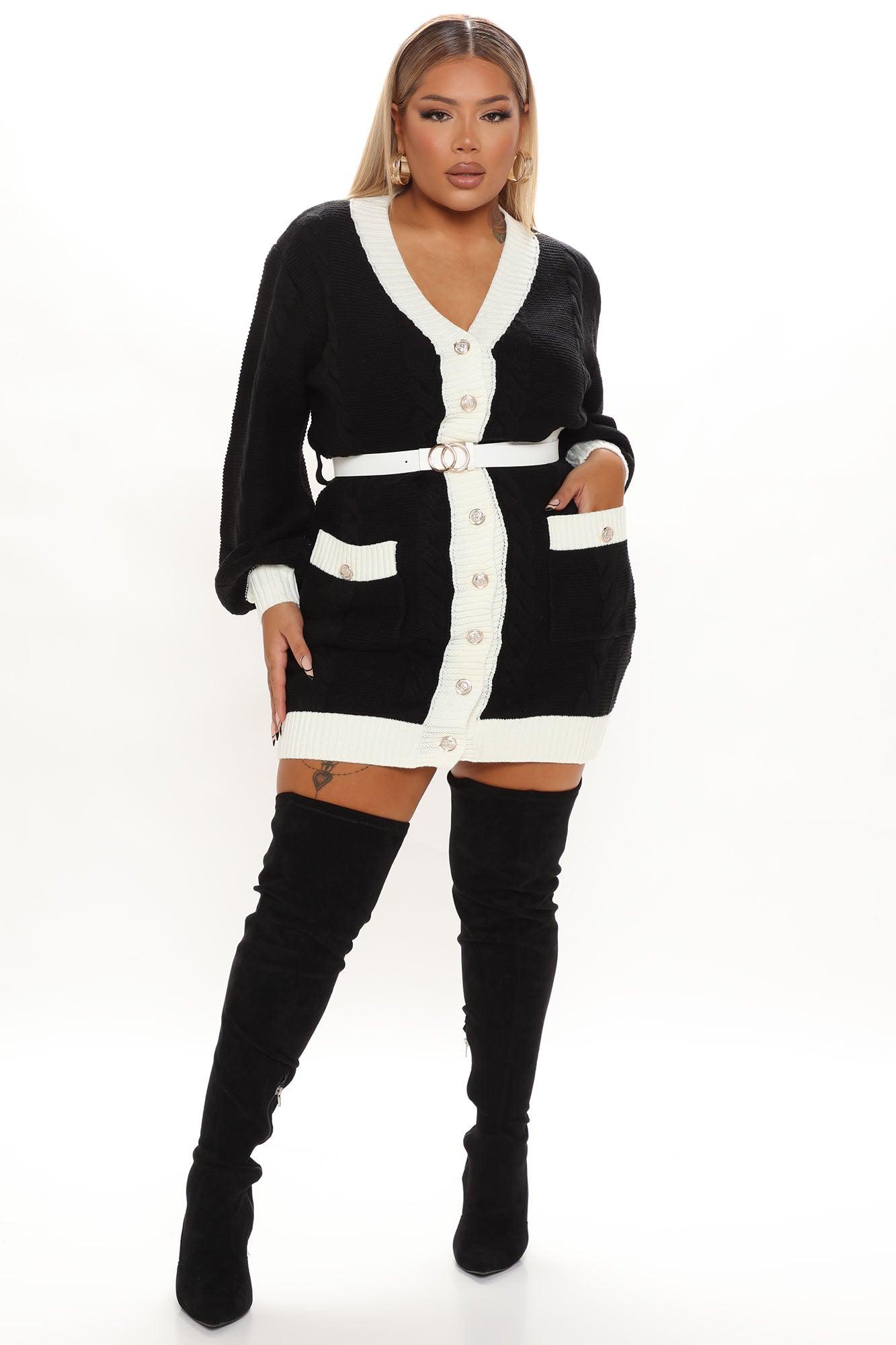 Cozy Cool Sweater Mini Dress - Black Female Product Image