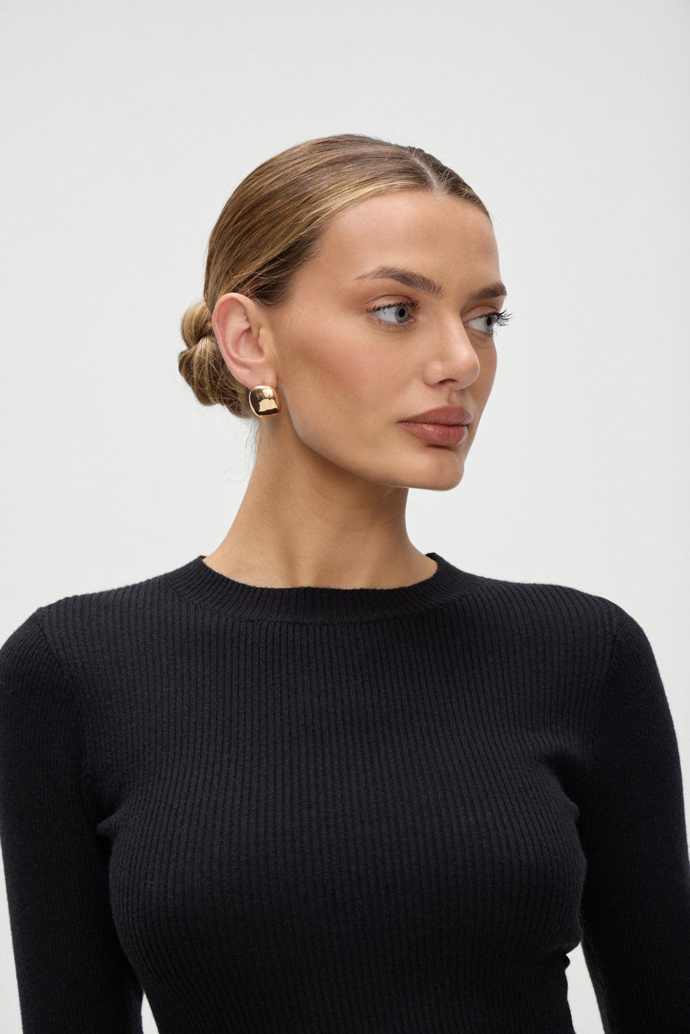 Riley Knit Sweater - Black Product Image