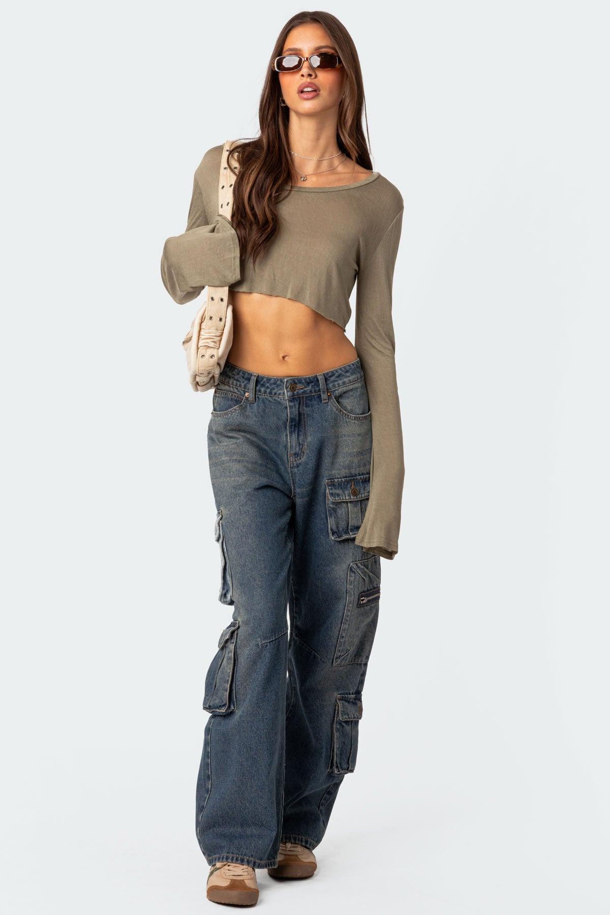 Adana Low Rise Baggy Cargo Jeans Product Image