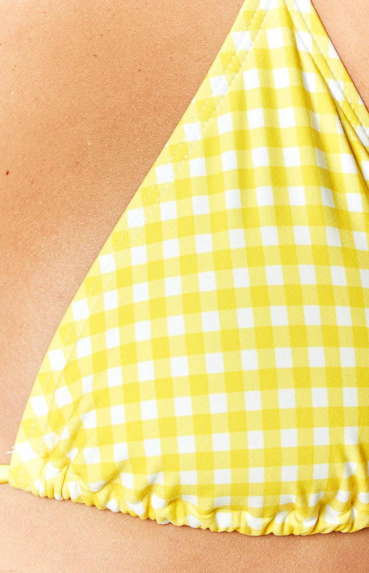 9.0 Swim Yellow Gingham Oceania Triangle Bikini Top Product Image