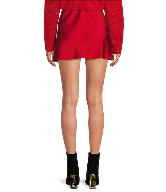 Gianni Bini Charlie Satin High Rise A-Line Slip Mini Skirt Product Image