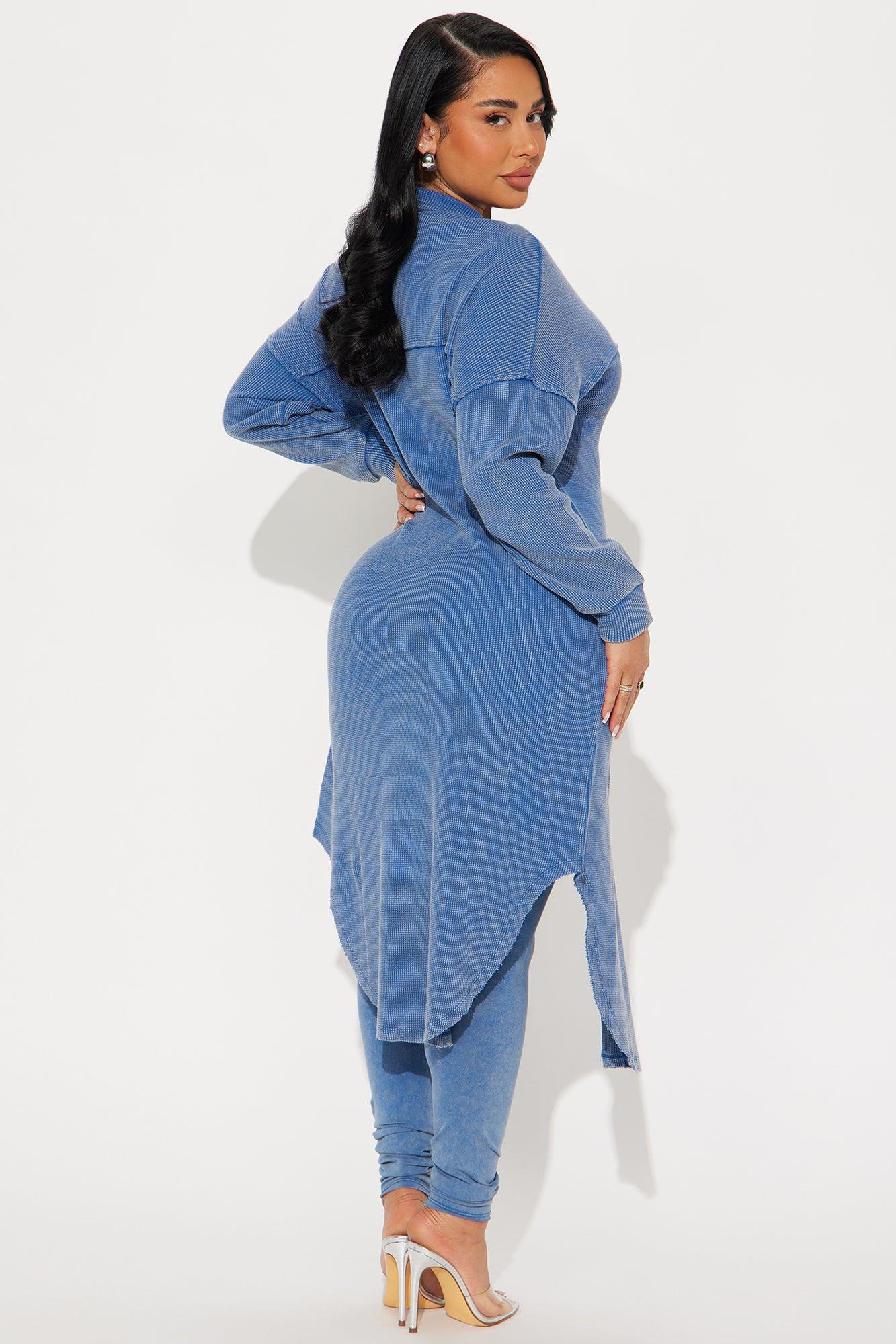 Cece Washed Legging Set - Blue Product Image