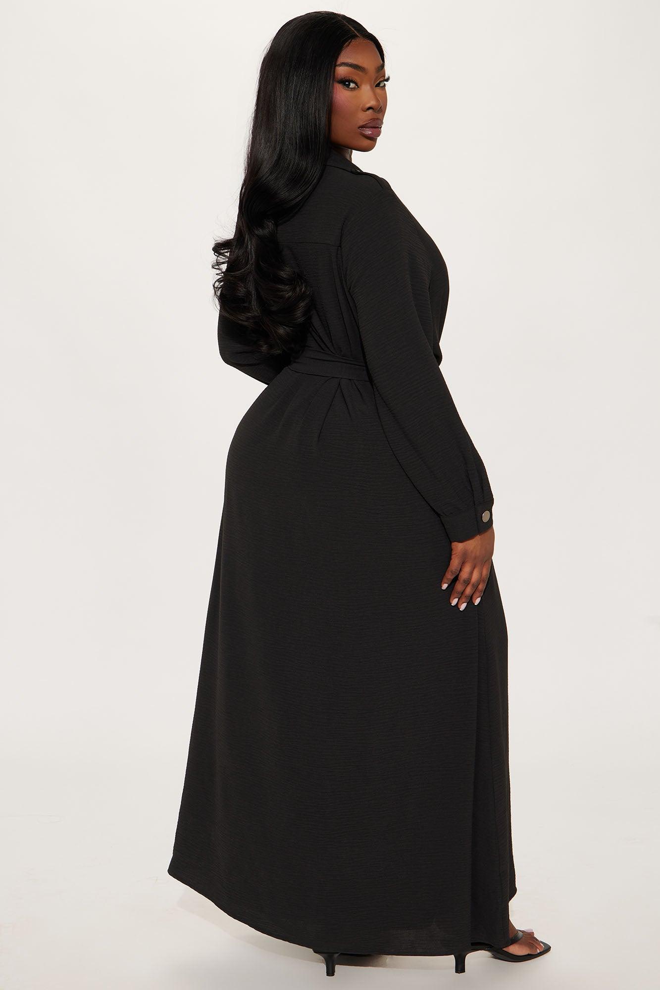 Gemma Shirt Maxi Dress - Black Product Image