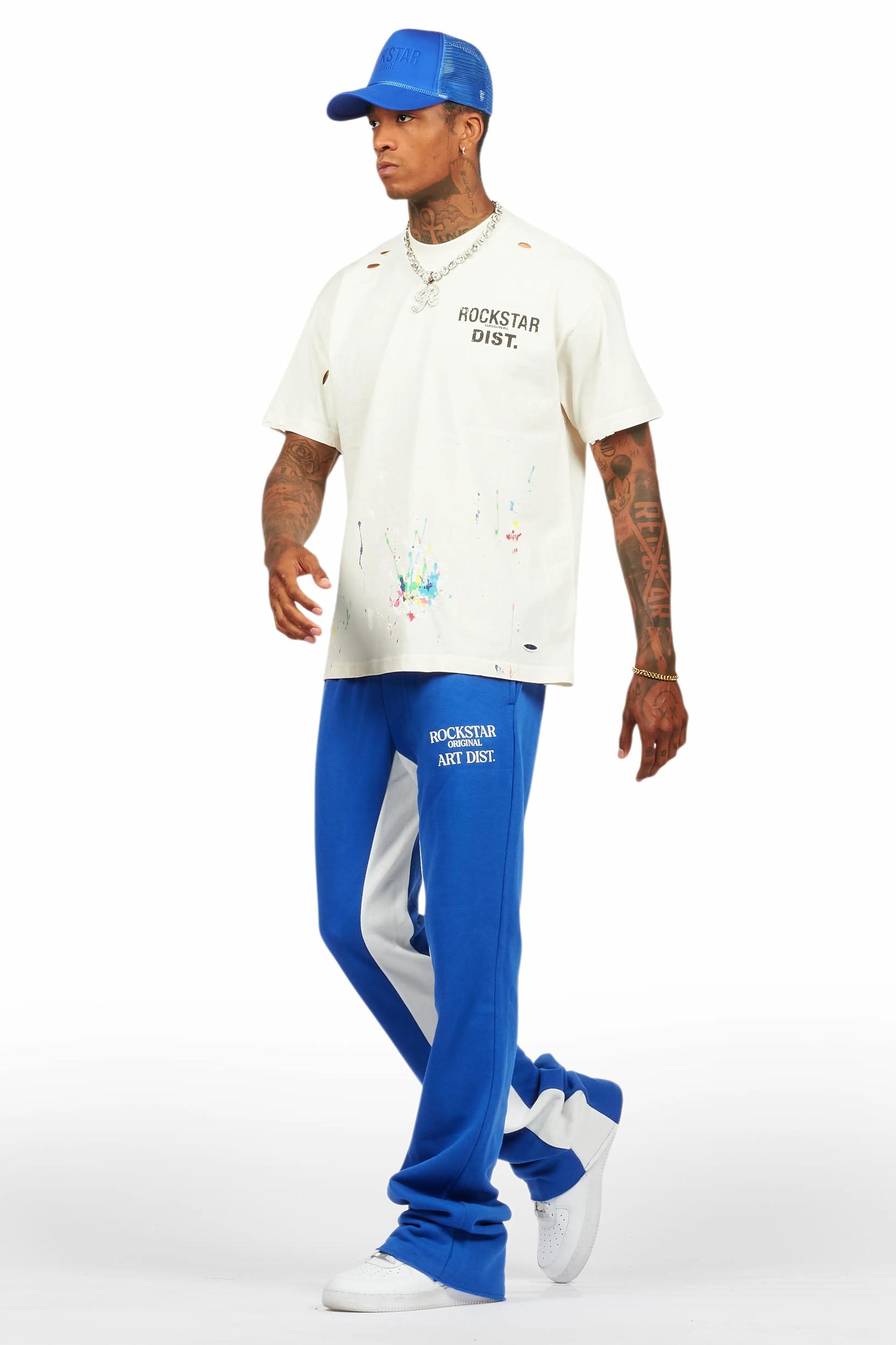 Ramsay Vintage Sand Oversized Distressed Graphic T-Shirt Male Product Image