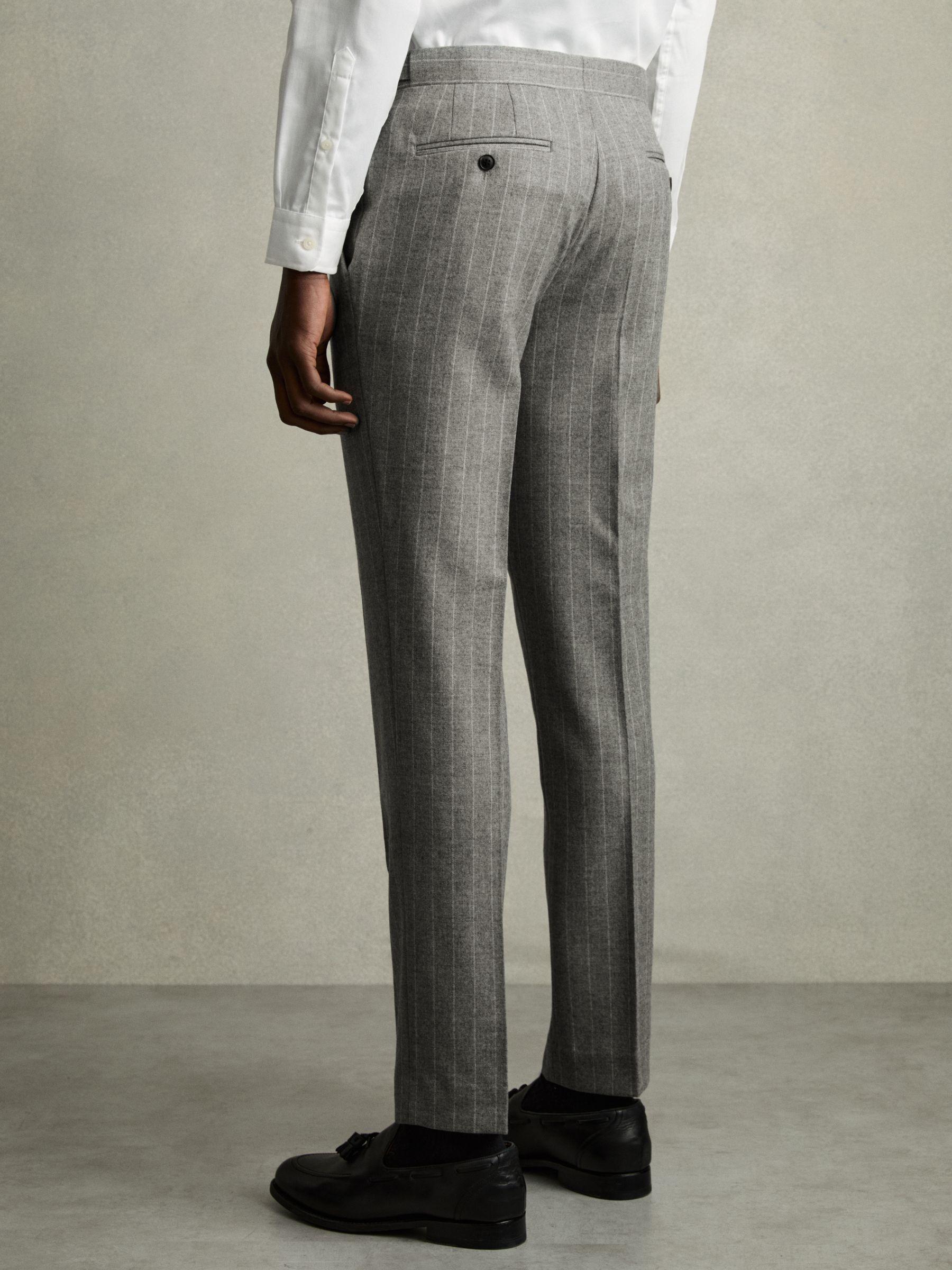 Slim-Fit Pinstripe Suit Trousers in Soft Grey Product Image