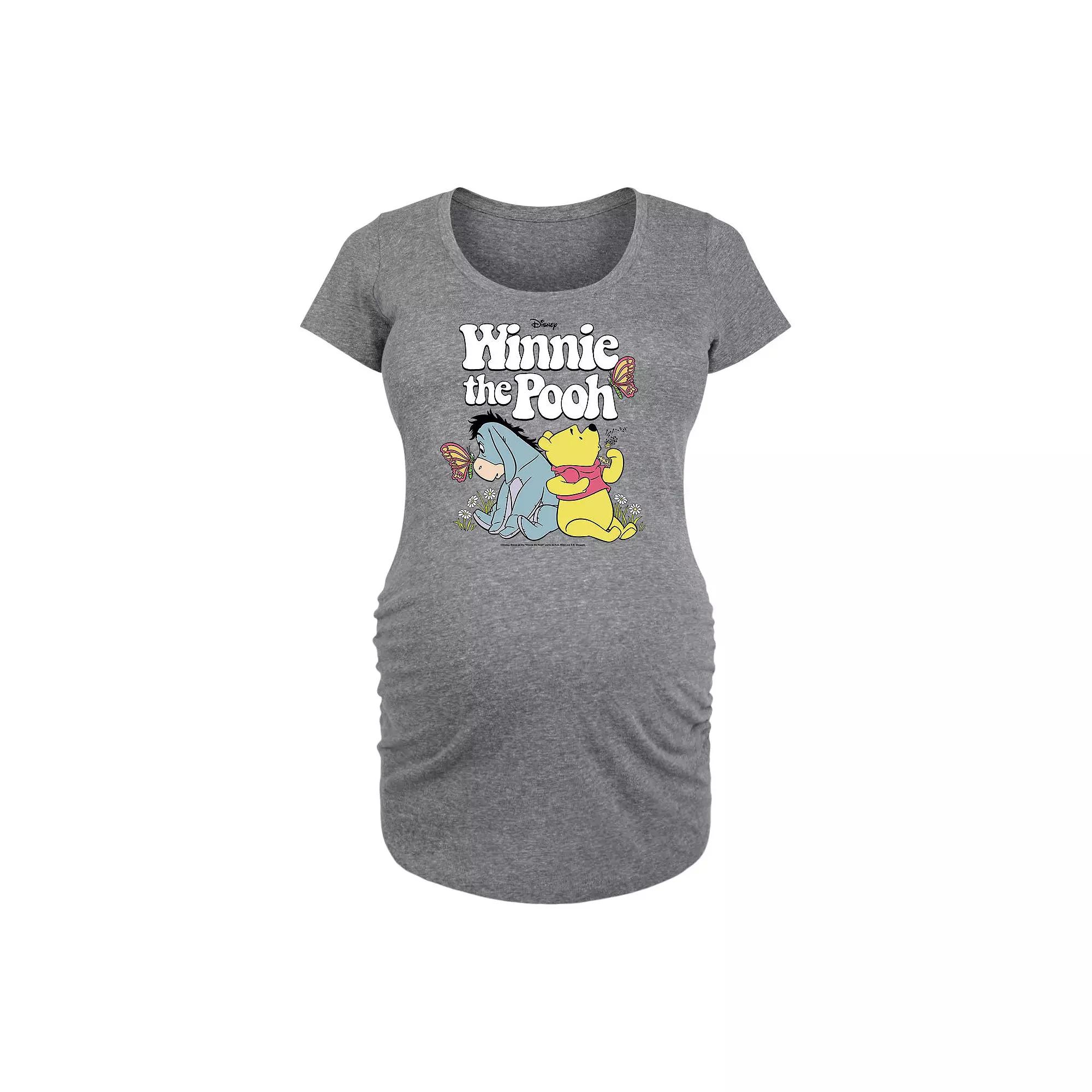 Disney's Winnie the Pooh Eeyore and Pooh Maternity Retro Graphic Tee, Women's,  Product Image