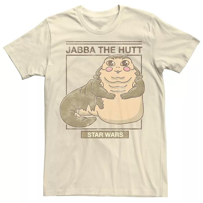 Men's Star Wars Jabba The Hutt Cartoon Cute Portrait Grid Tee,  Product Image