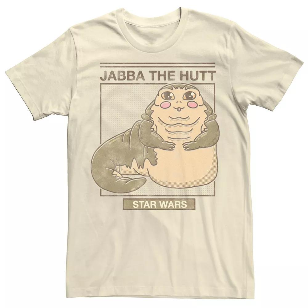 Men's Star Wars Jabba The Hutt Cartoon Cute Portrait Grid Tee,  Product Image