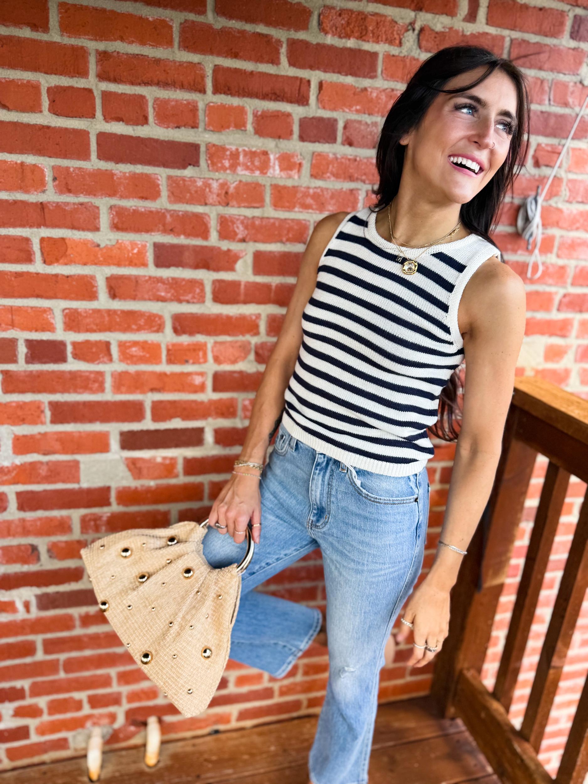 Nautical Stripe Sweater Tank Product Image