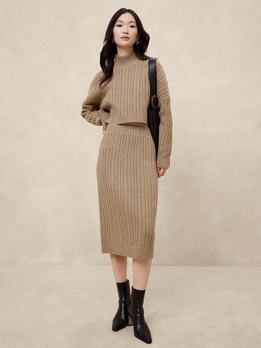Cable Midi Sweater Skirt Product Image