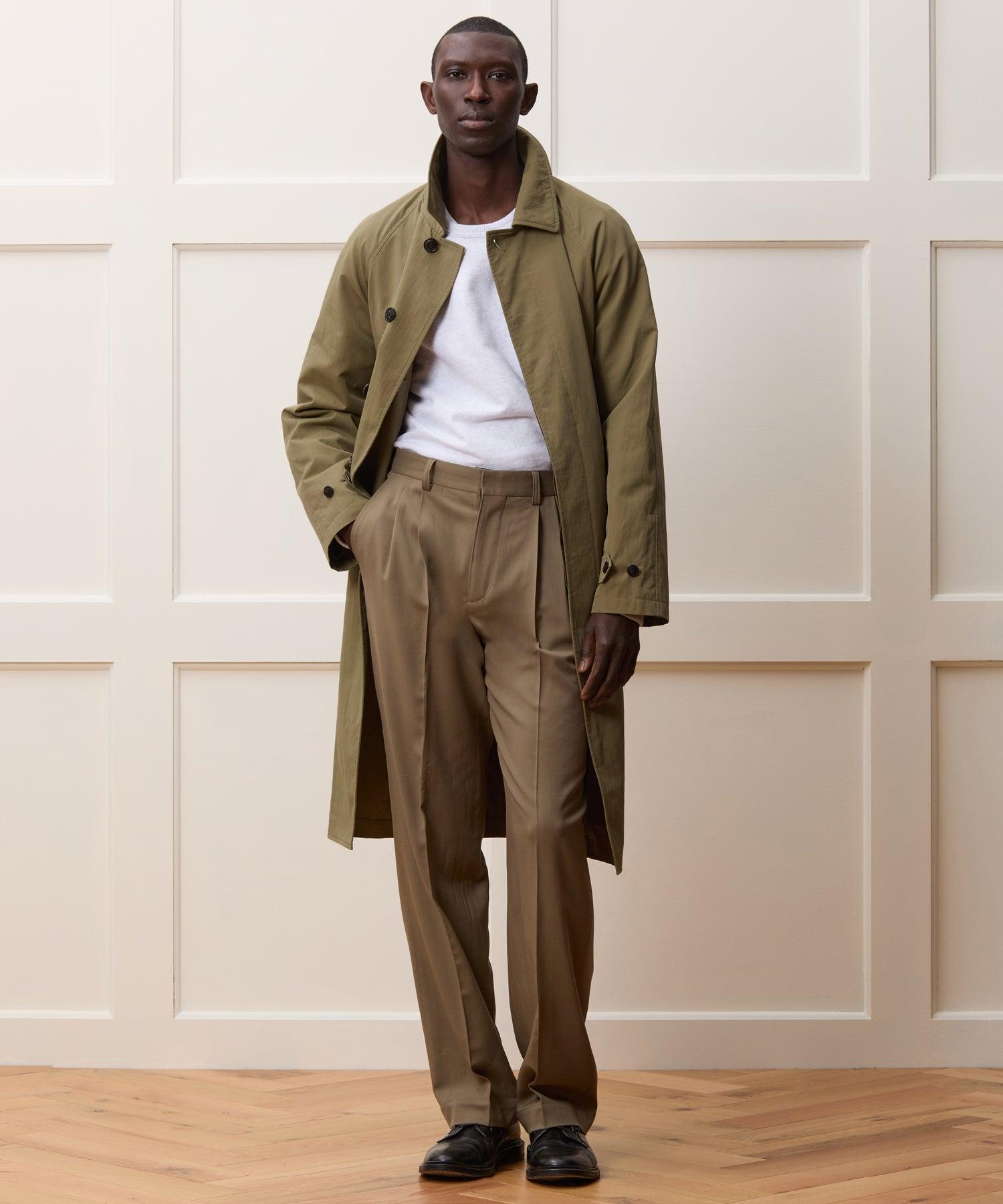 Italian Belted Balmacaan Trench Coat Product Image