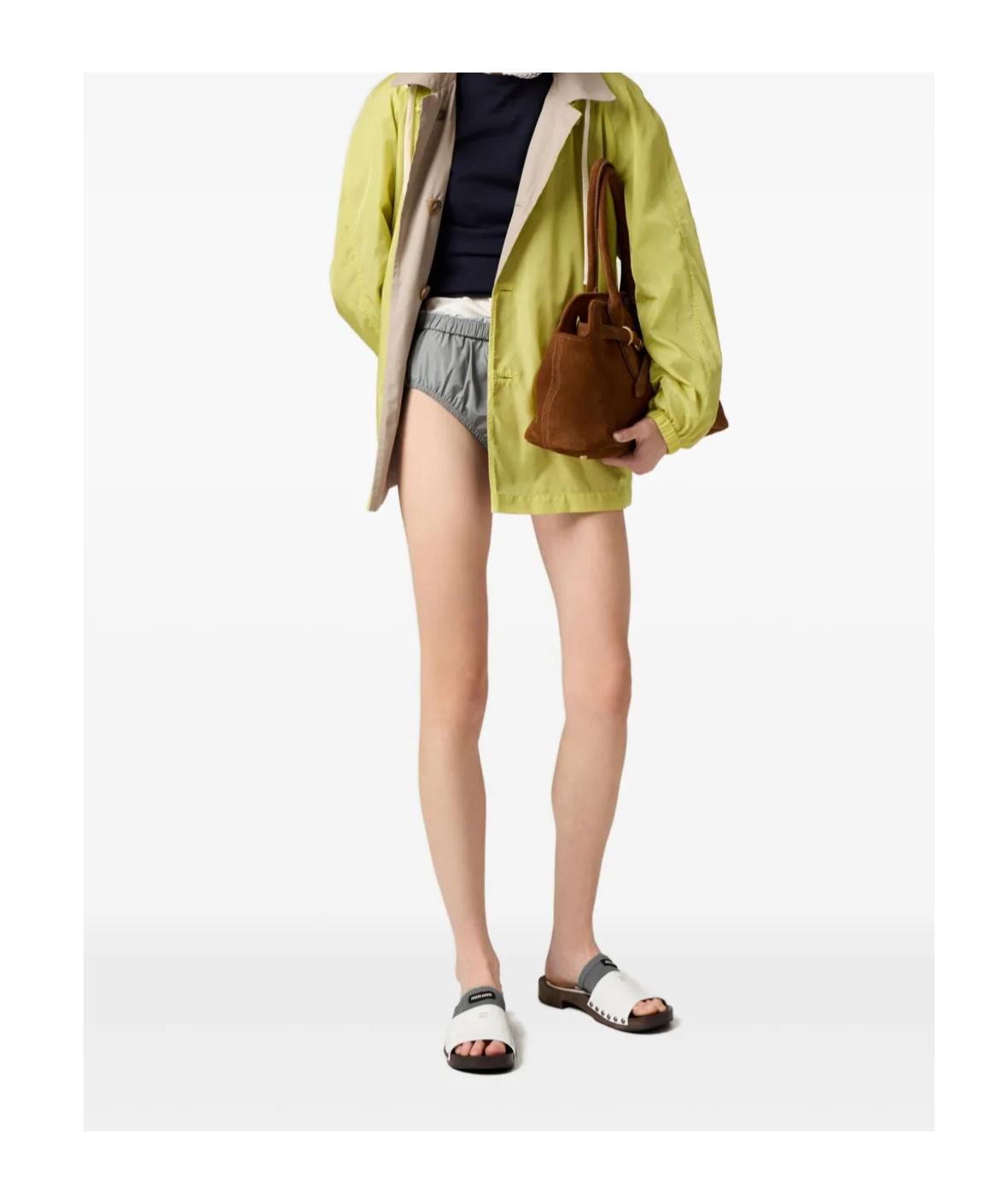 MIU MIU Wood Sole Flat Sandals With Studded Side In White Product Image