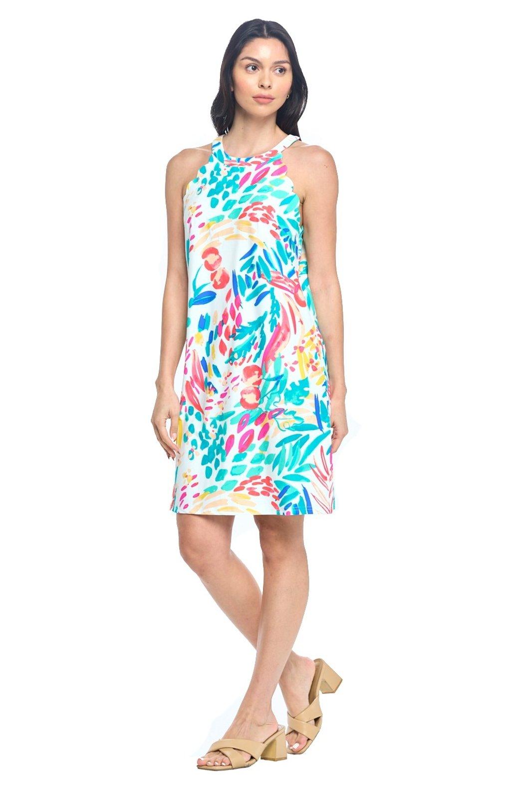 White Sleeveless Shift Dress Product Image