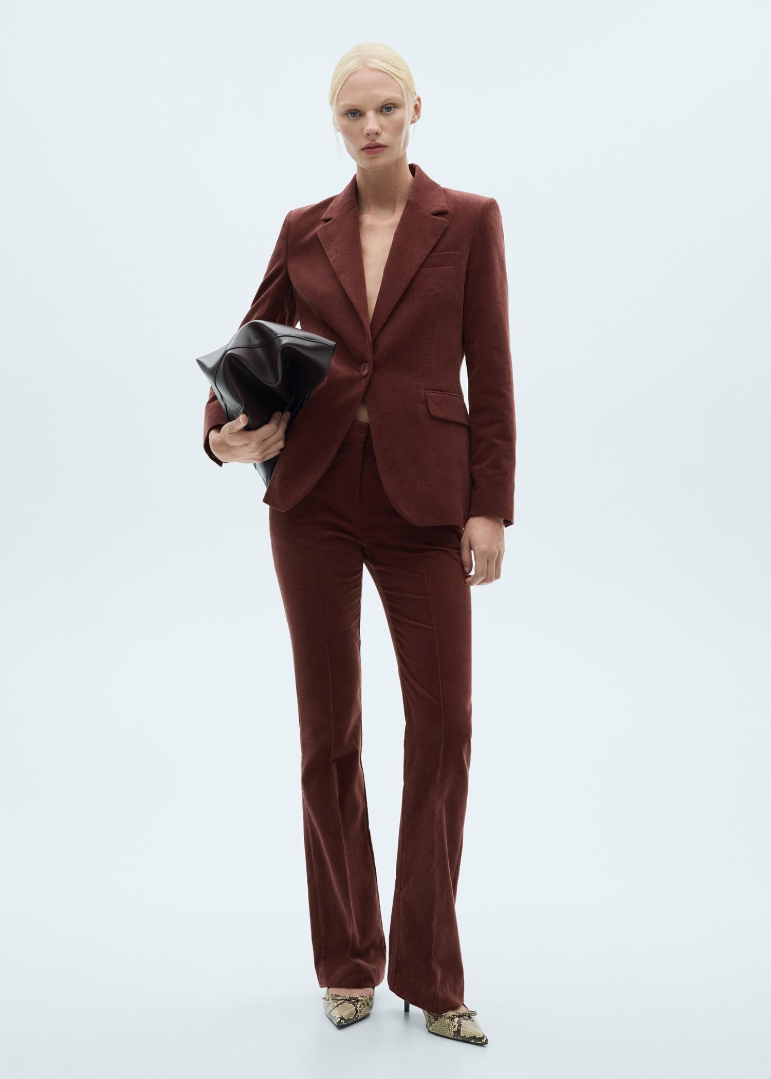 Velvet suit jacket - Women | MANGO USA Product Image