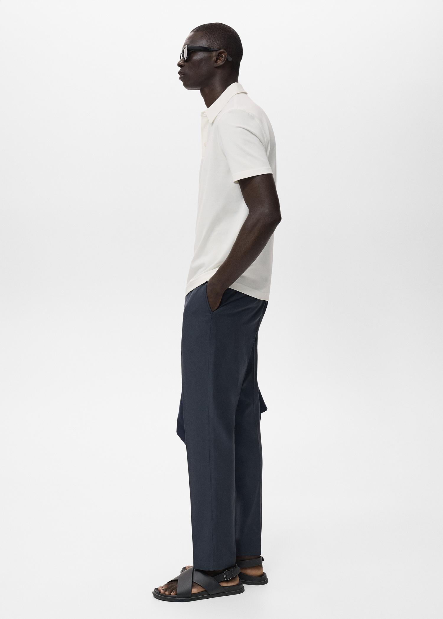 Cotton tapered crop pants - Men | MANGO USA Product Image
