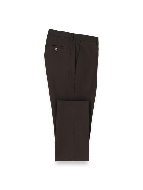 Wool Stretch Bengaline Suit Pants - Dark Brown Product Image