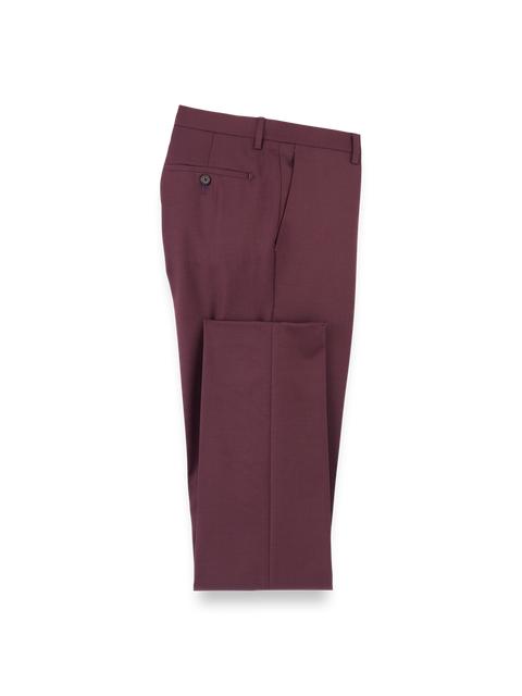 Wool Gabardine Pants - Burgundy Product Image