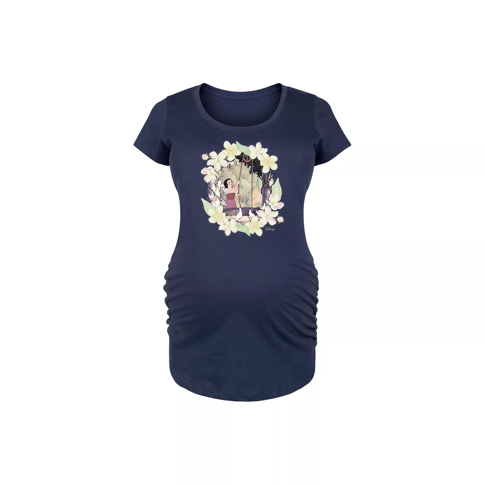 Disney Princess Snow White Maternity Flowers Graphic Tee, Women's,  Product Image