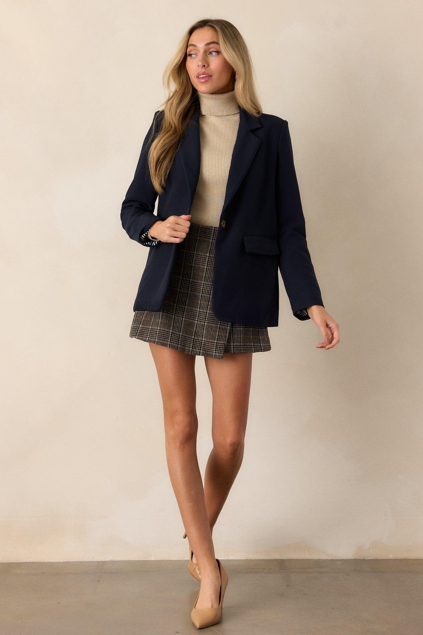 On A Power Trip Navy Blazer Product Image