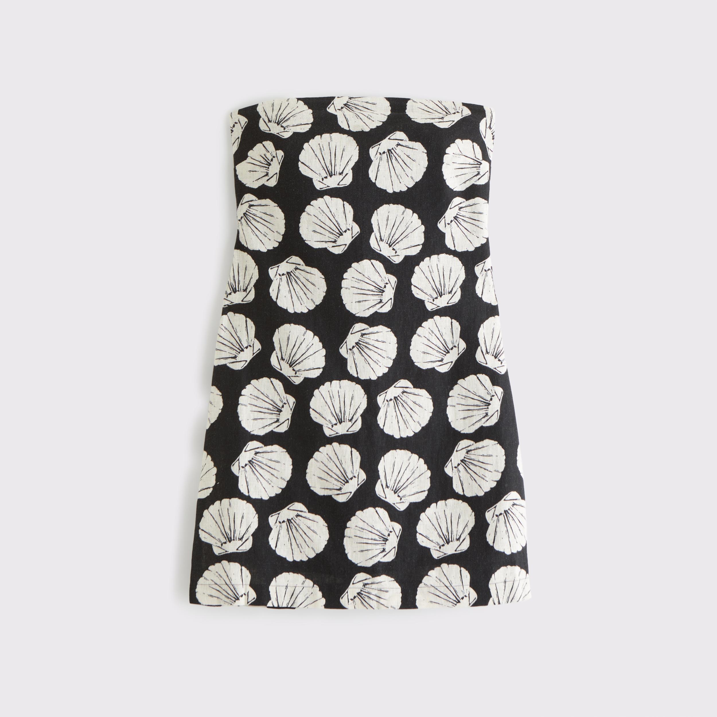 The A&F Scarlett Strapless Linen-Blend Skort Product Image