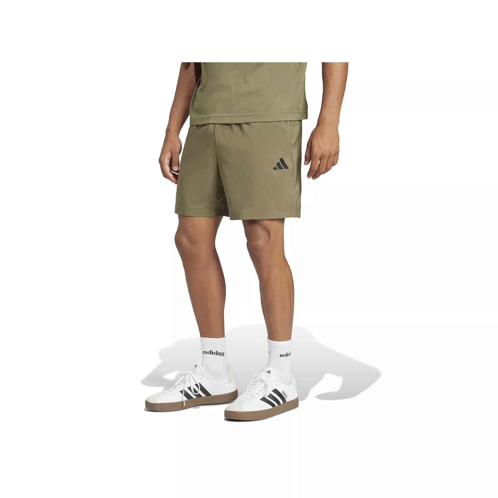 Big & Tall adidas Essentials Small Logo Chelsea Shorts, Men's, Size: 3XL, Olive Strata Black Product Image