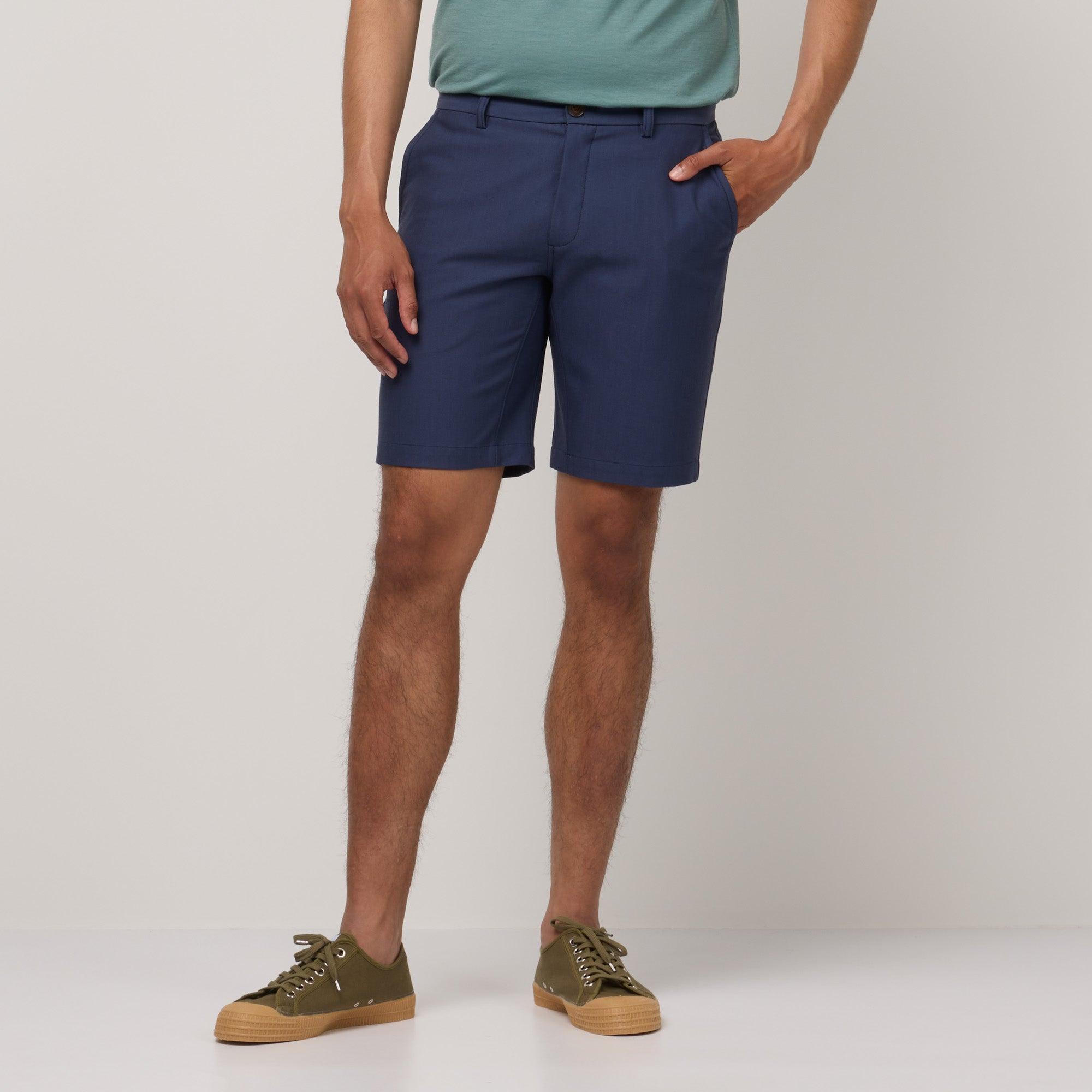 Merino Wool Stretch Canvas Shorts | Black Product Image