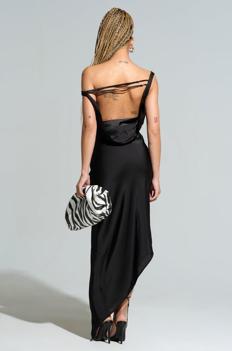 SIMPLY DIVINE SATIN MIDI DRESS Product Image