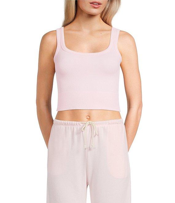 GB Chevron Ribbed Knit Cropped Tank Top Product Image