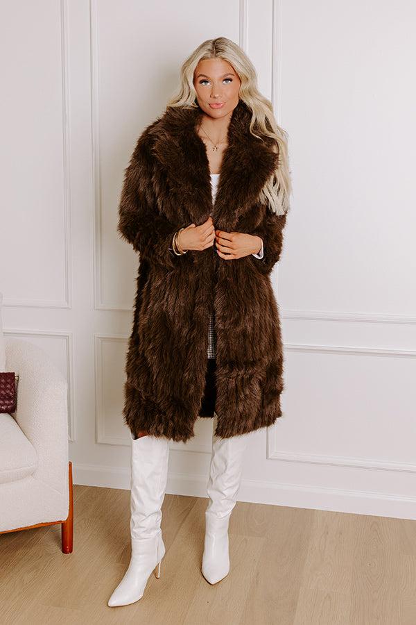 Gala Nights Faux Fur Coat In Chestnut Product Image