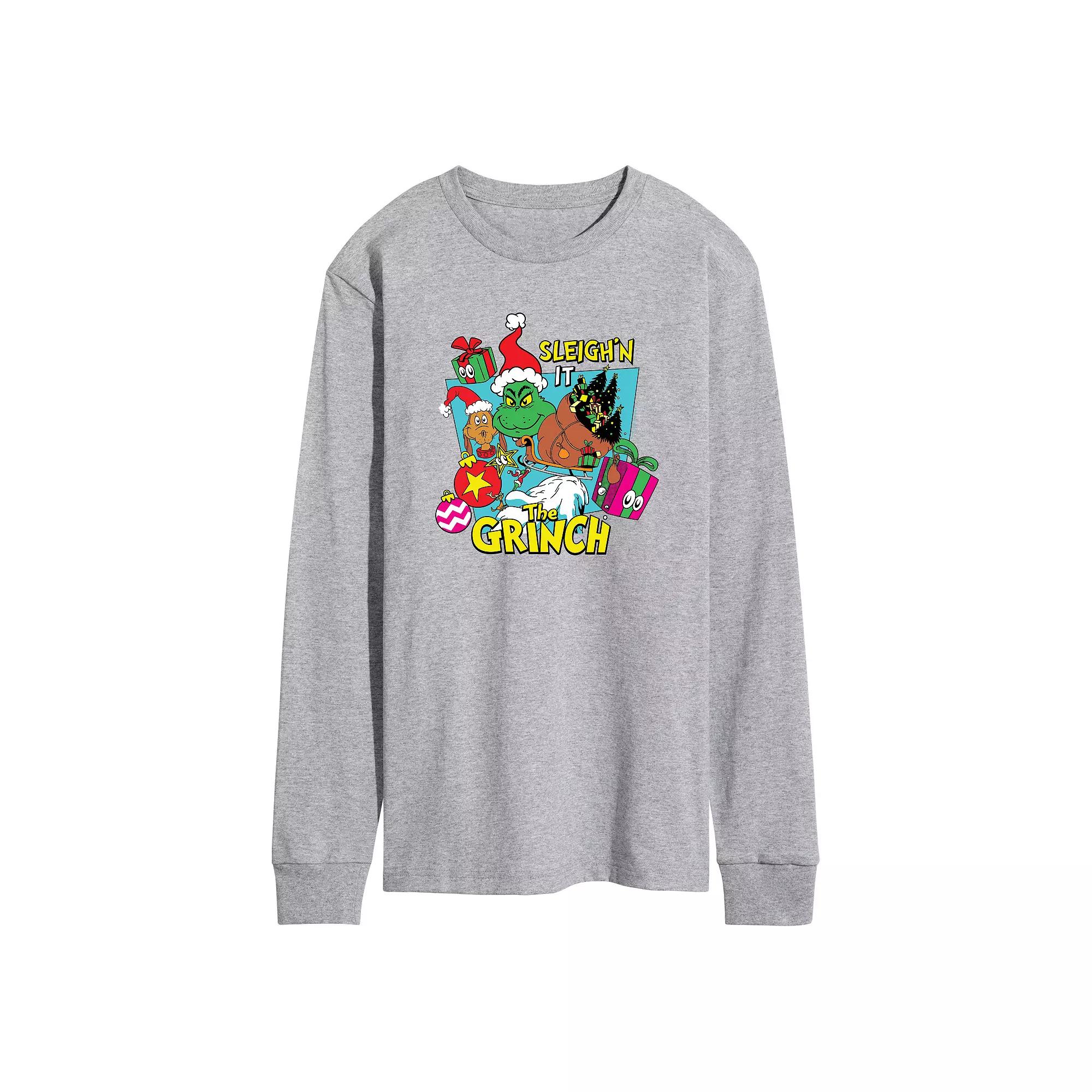 Men's Dr. Seuss The Grinch Sleigh'n It Long Sleeve Graphic Tee,  Product Image