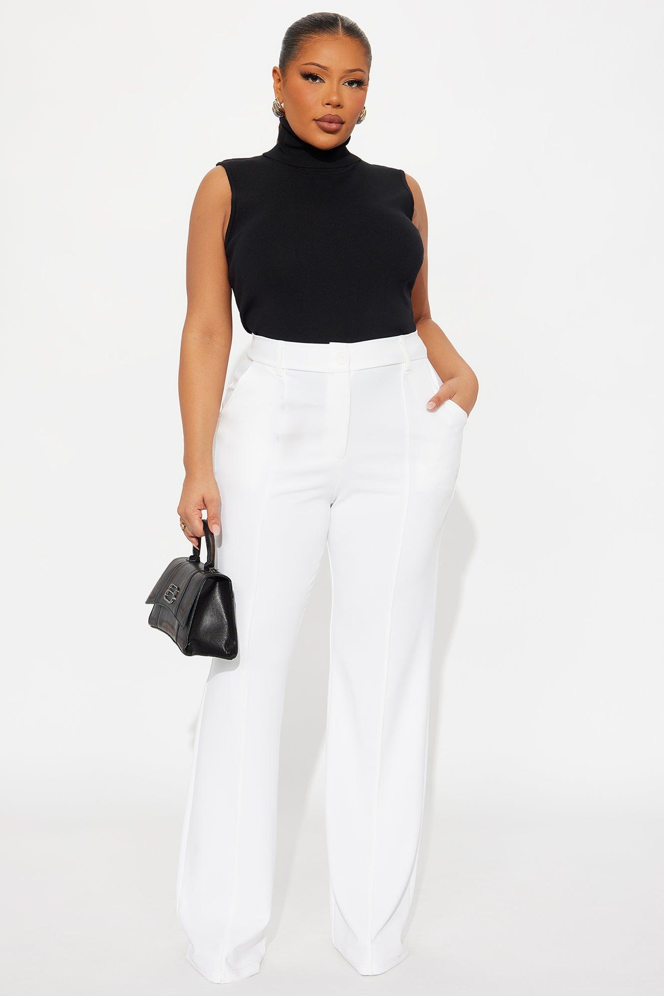 Heidi Wide Leg Trouser Pant - Ivory Female Product Image
