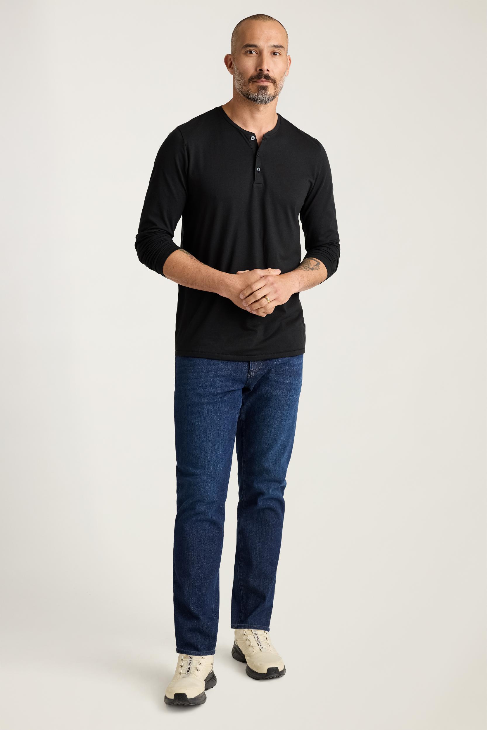 Pima Performance Long Sleeve Henley Product Image