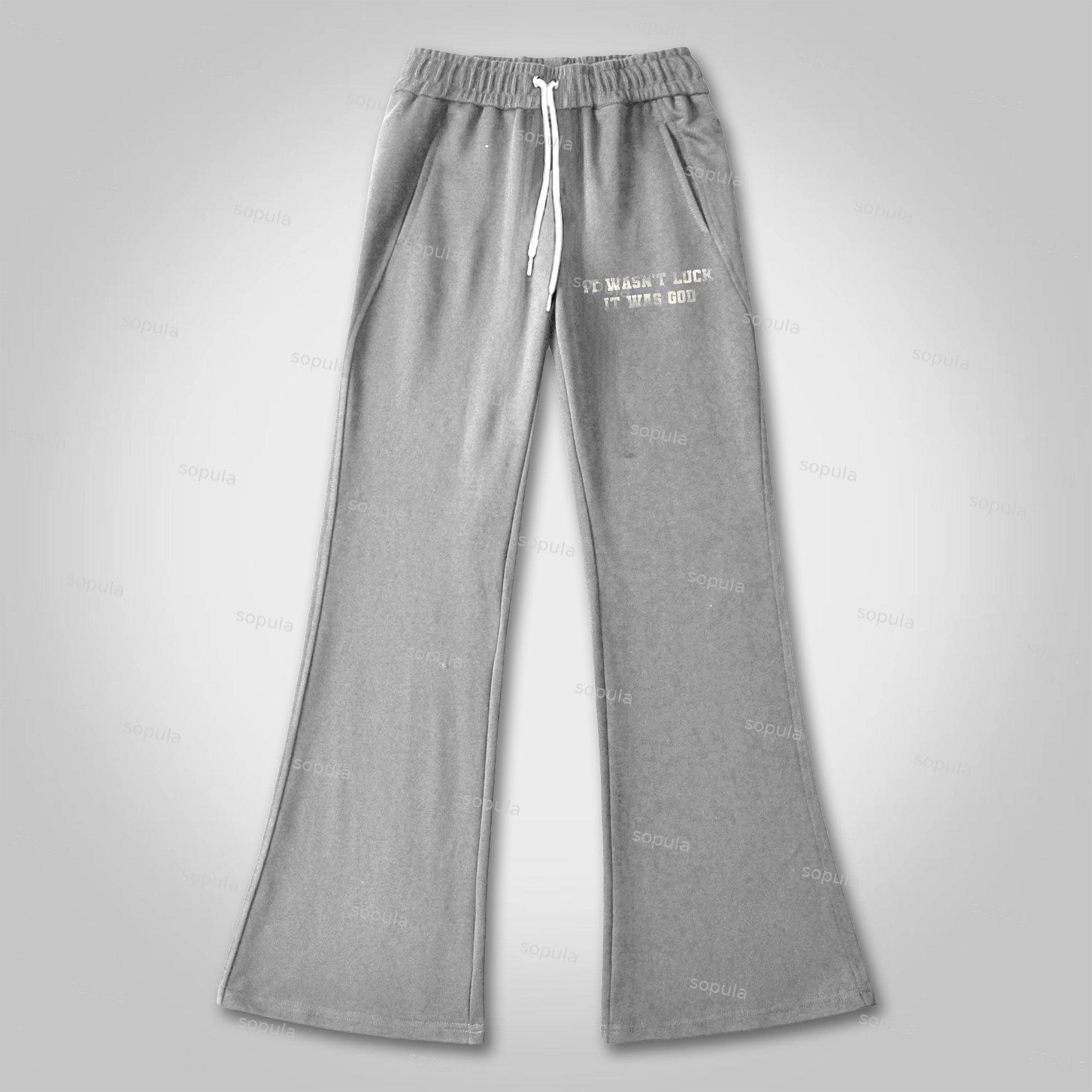 Sopula It Wasn't Luck It Was God Flared Sweatpants Product Image