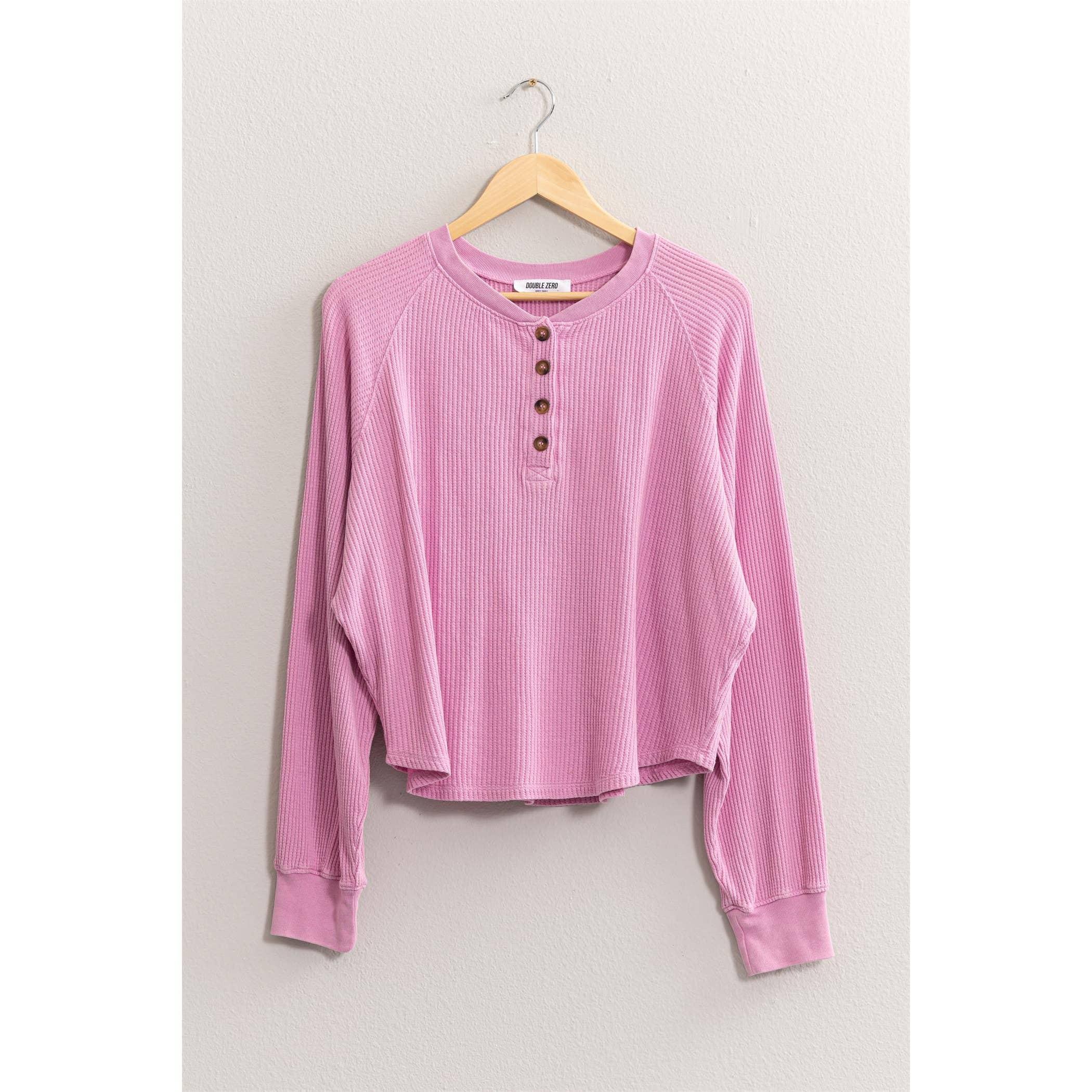 Henley Waffle Knit Top Product Image