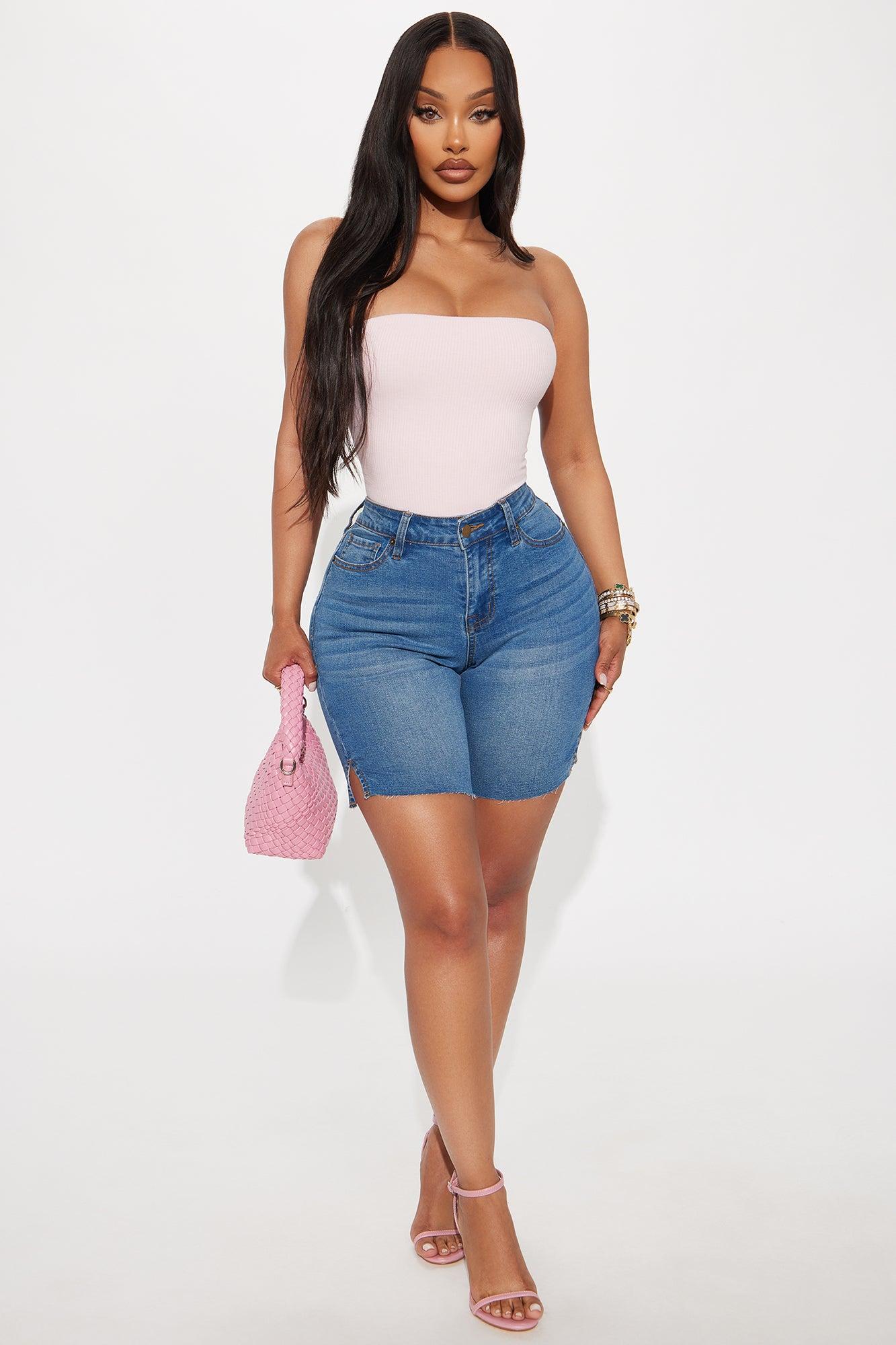 Demi Double Lined Tube Bodysuit - Pink Female Product Image