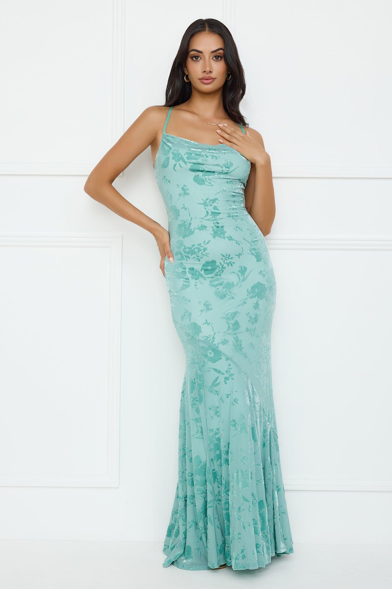 Nocturnal Luxe Maxi Dress Sage Product Image
