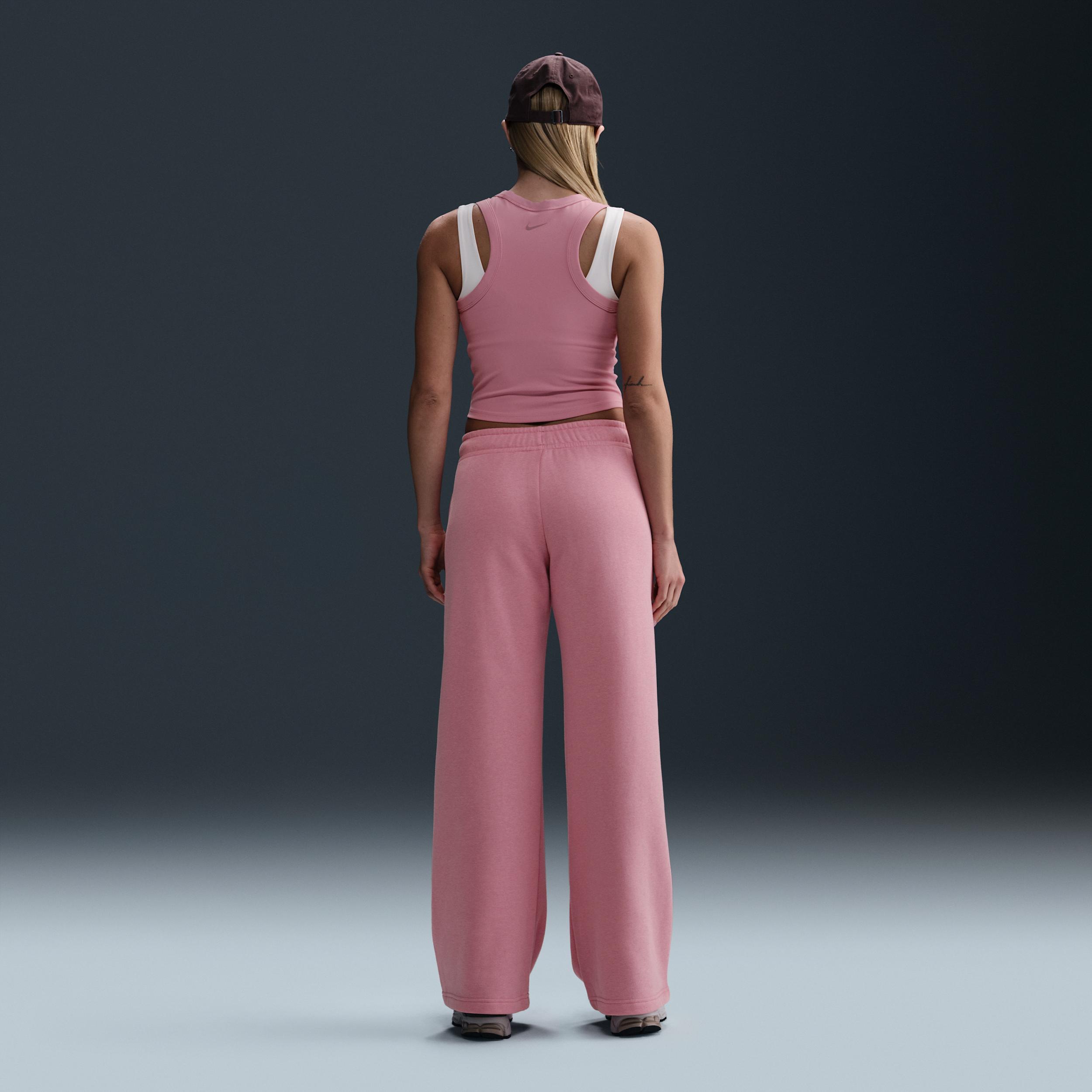 Womens Nike Sportswear Club Fleece Mid-Rise Wide-Leg Graphic Pants | HJ0869-699 Product Image