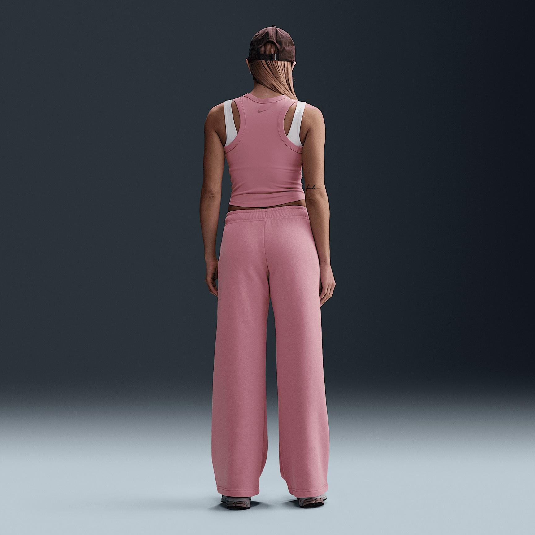 Womens Nike Sportswear Club Fleece Mid-Rise Wide-Leg Graphic Pants | HJ0869-699 Product Image