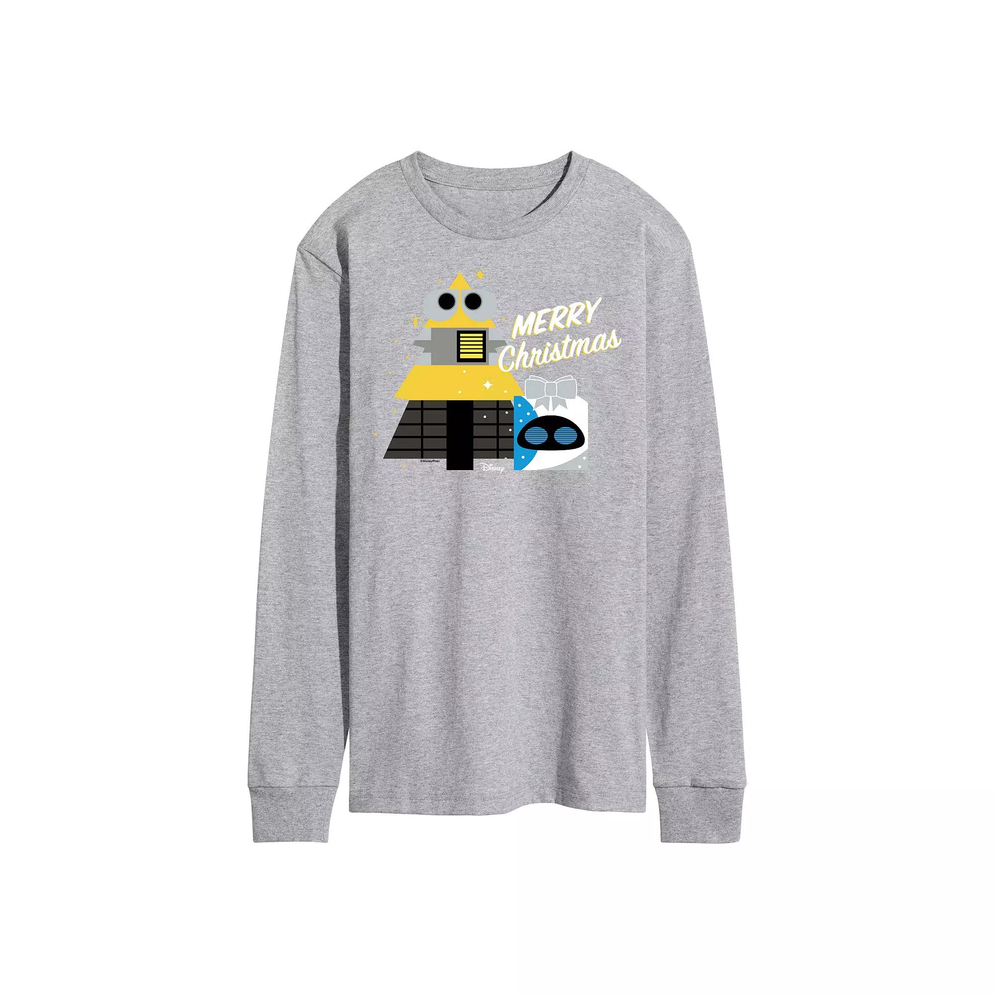 Disney / Pixar's WALL-E Men's Merry Christmas Long Sleeve Graphic Tee,  Product Image