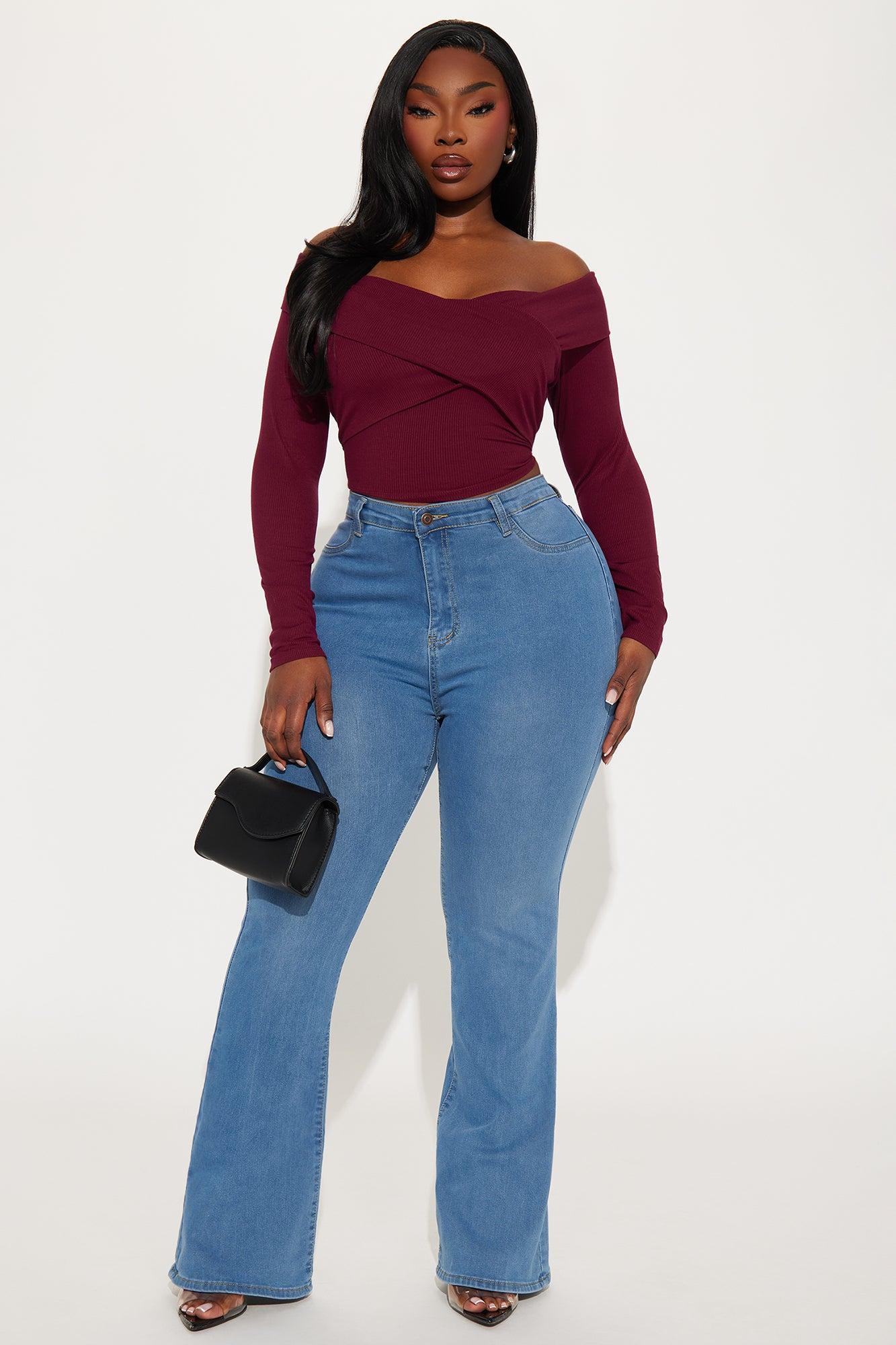 Brittany Off Shoulder Top - Wine Product Image