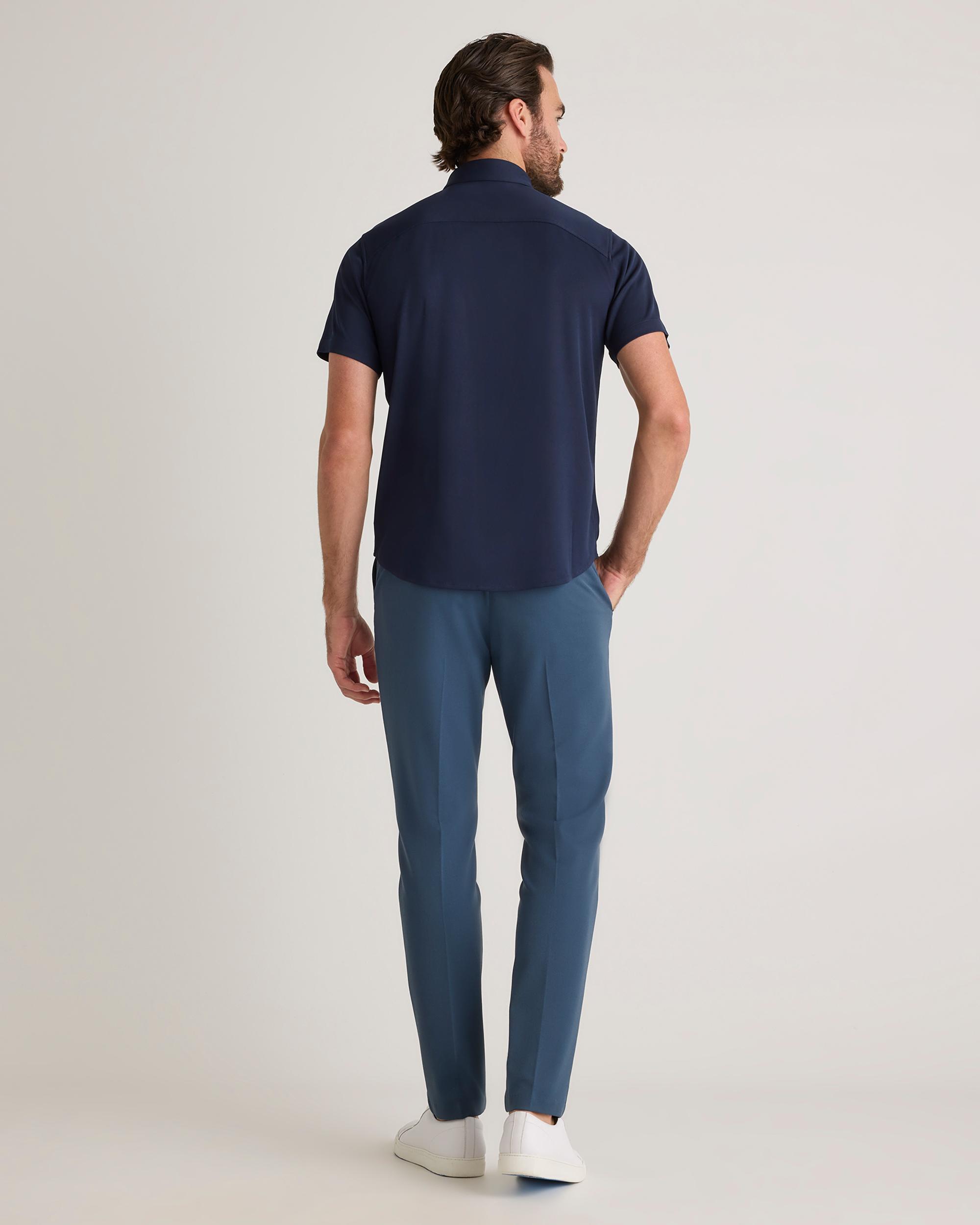 Quince | Men's Commuter Stretch Pique Short Sleeve Button Down 100% Polyester Product Image