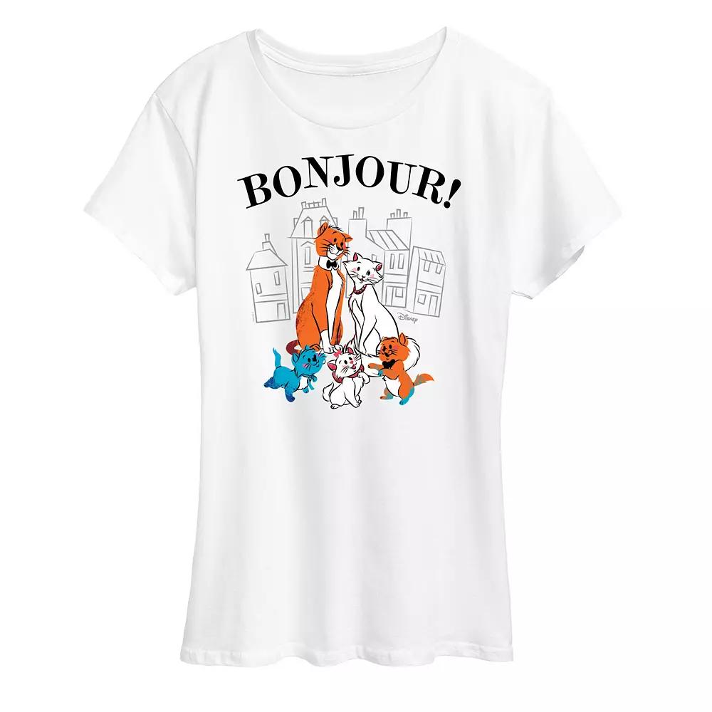 Disney's The Aristocats Women's Bonjour Graphic Tee, Girl's,  Product Image