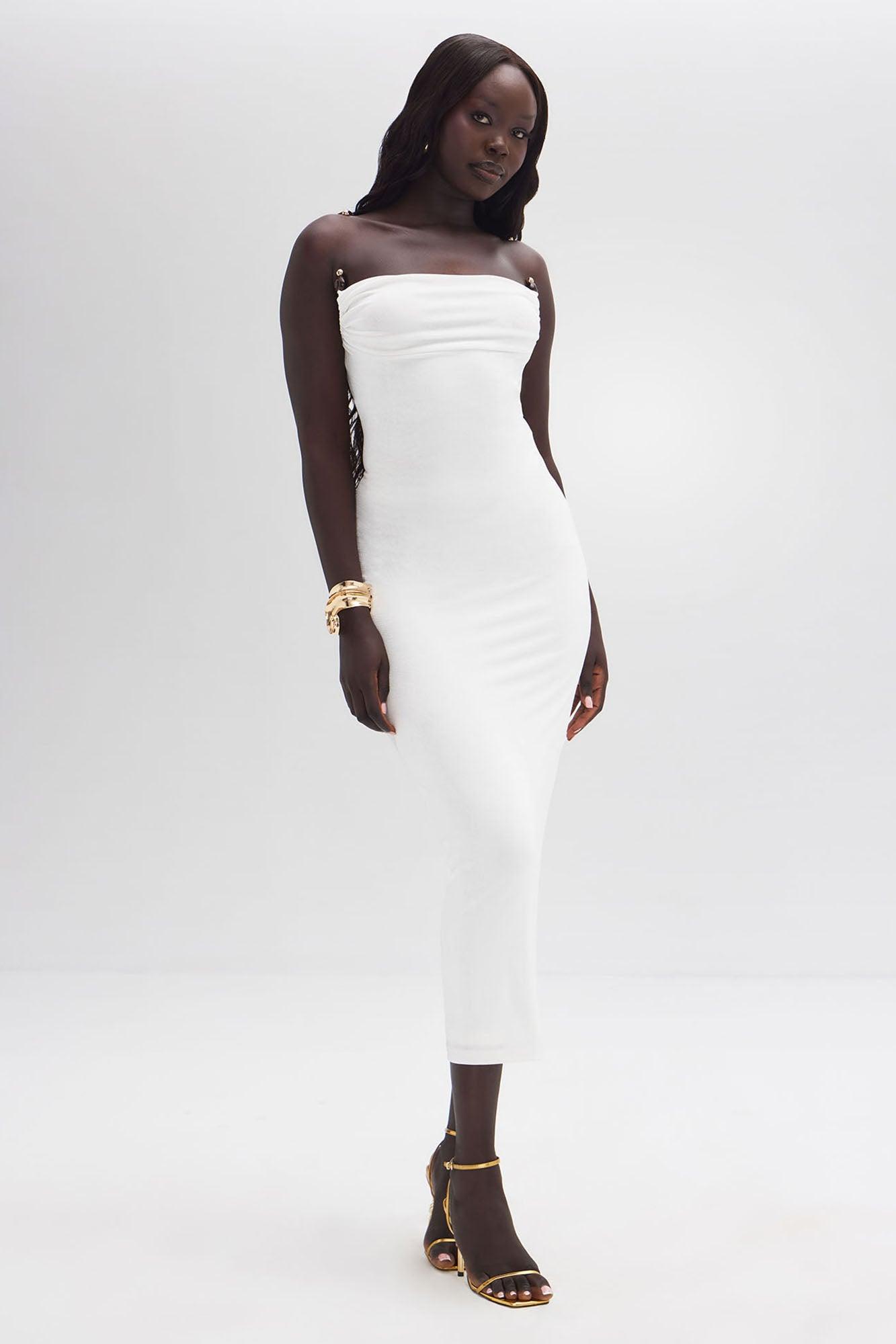 Deandra Slinky Maxi Dress - White Product Image