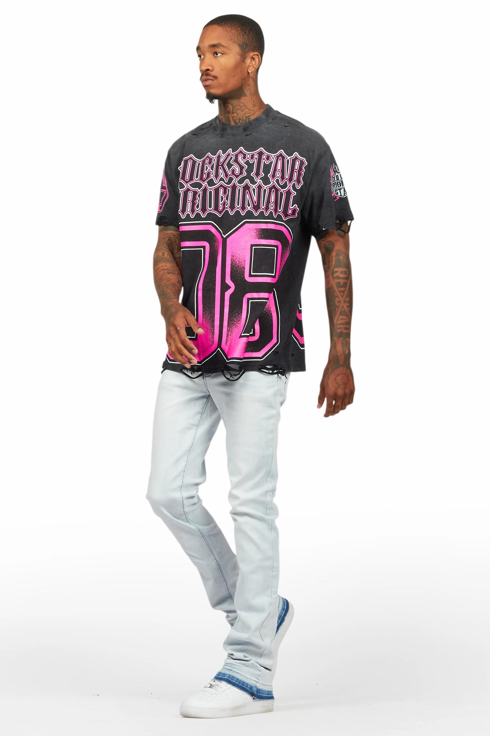 Dag Blue Stacked Flare Jean Male Product Image