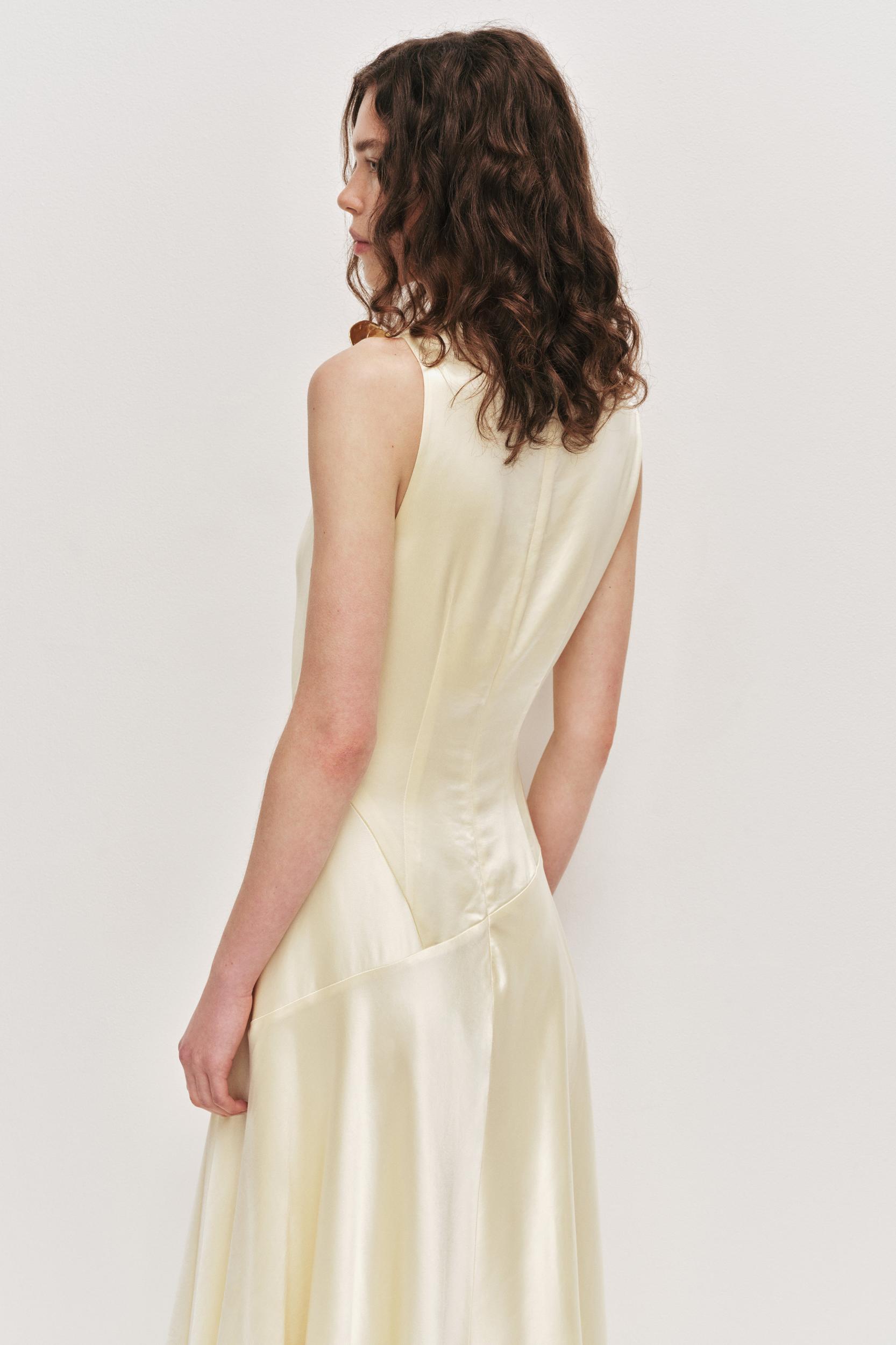 Siren Midi Dress-BUTTER / 4 Product Image