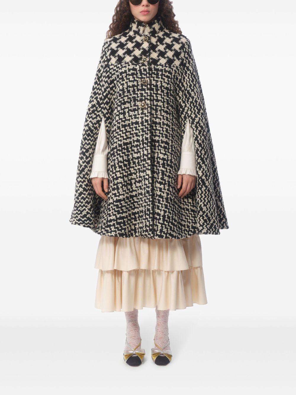Geometric tweed cape Product Image