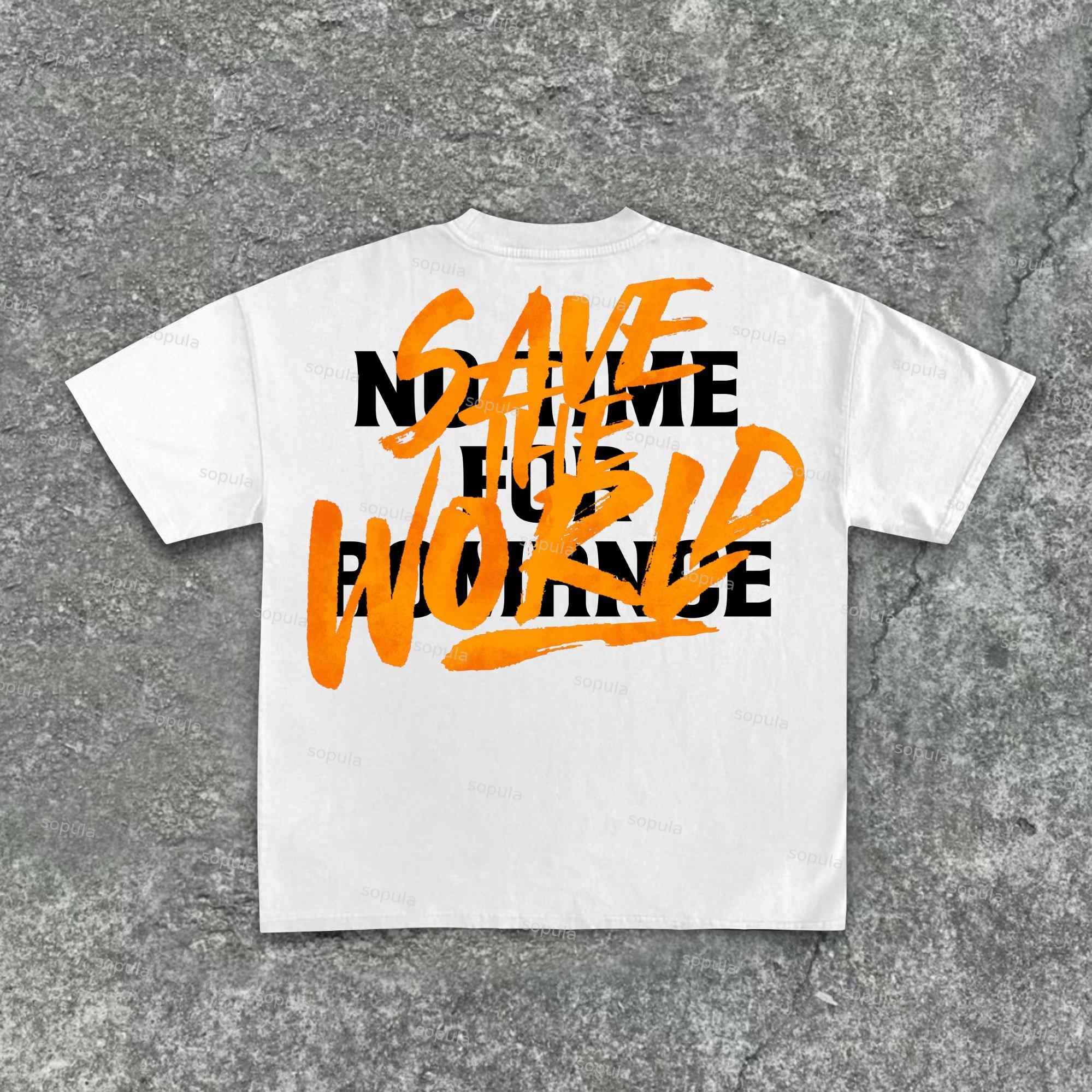 Men's Save The World Graphic Cotton Tees Product Image