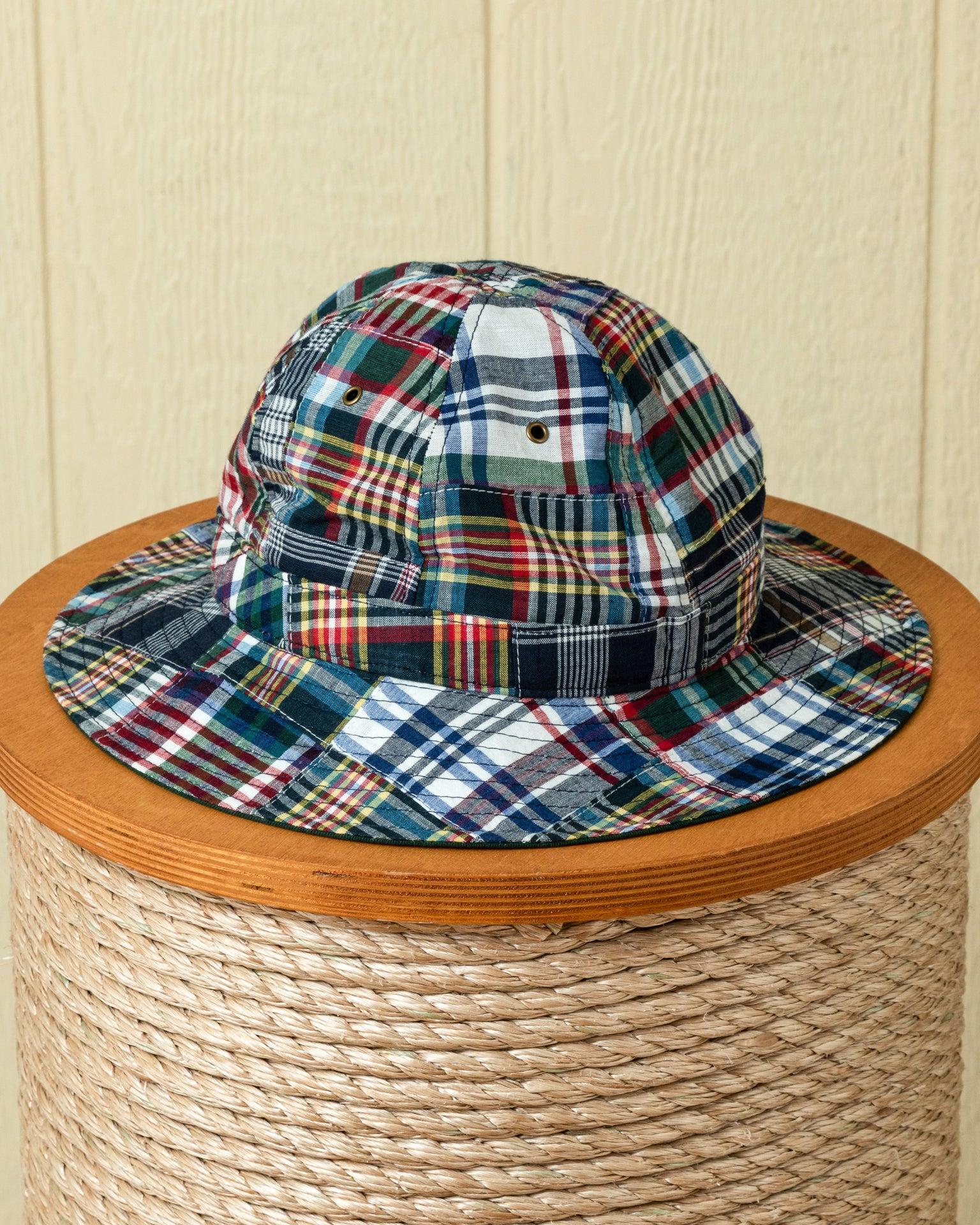 Standard Sailing Hat in Navy Patchwork Madras Product Image